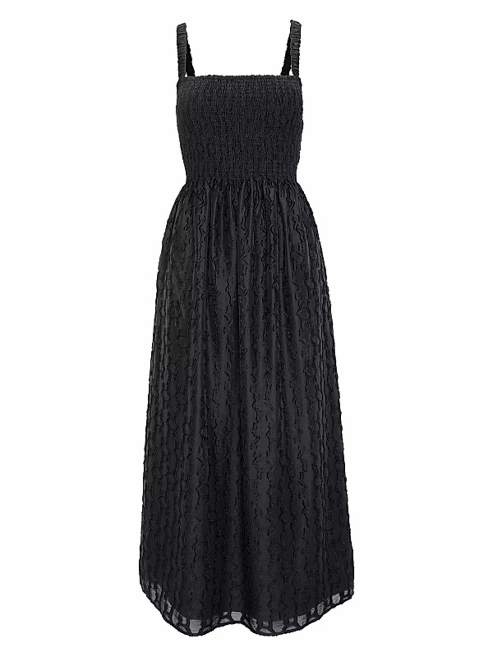 Hill House Home Anita Nap Dress Black Fil Coupé Smocked XS - Picture 5 of 6